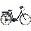 Denver Discovery E-bike E-4000 Bicicletta a pedalata assistita, City Bike con Ruote da 26 Cambio Shimano 6 velocità, Donna, Nero