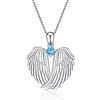 VONALA Collana con ciondolo a forma di ali di angelo custode, in argento Sterling, con zirconia cubica, per donne e ragazze, 25 mm * 20.6 mm (0.99 in * 0.81 in), Argento sterling, Zirconia cubica