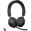 Jabra Evolve2 65 Wireless PC Headset - Noise Cancelling, Tutte le piattaforme, USB-A dongle, Nero, Stereo