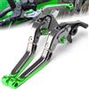 QJY-Motor Part-Store Z750 Regolabile Moto Leve Freno e Frizione Set per Z750 Z 750 2007 2008 2009 2010 2011 2012 2013-Titanio+Titanio+Verde+Verde
