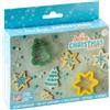 Decora, 0255232, Set Decorativo Natale, 2 Tagliapasta Abete e Stella + 4 Stencil Decorativi, Ideale per creare biscotti decorati tridimensionali, Made in Italy, Confezione da 6 pezzi.