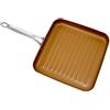 Gotham Steel Grill Pan - 10.5" Square Aluminum Grill Pan with Nonstick Surface, Sear Ridges and Stainless Steel Handle, Dishwasher and Oven Safe