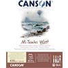 Canson Mi-Teintes Velvet, blocco da disegno collato alto corto, superficie vellutata, 430 g/mq, 32 x 41 cm, bianco, 12 fogli