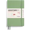 LEUCHTTURM1917 Paperback B6+ - Agenda settimanale 2025, copertina morbida, 12 mesi, a righe, colore: salvia, inglese