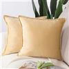 Madizz 2 Pezzi Federe in Velluto Copricuscini Morbido Decorativo Fodere per Cuscino Lusso Stile per Divano Camera da Letto Cachi Quadrate 45x45 cm