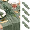 AUAUY 4PZ Runner Garza da Formaggio, 90x300cm Verde Runner Tavola in Tulle