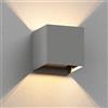 ledscom.de Applique CUBEL per esterni, IP65, up/downlight, grigio opaco, quadrato, 1x G9 max. 10W