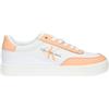 Calvin Klein Jeans Classic Cupsole Low Lace Lth ML YW0YW01296, Sneaker con Suola Donna, Bianco (Bright White/Apricot Ice), 38 EU