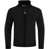 Allthemen Cardigan da Uomo Spesso con Collo Alto e Cerniera Lavorato a Maglia Sweater con Maniche Lunghe in Lana e Cotone Nero XXL