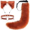 DRESHOW Fox Faux Fur Tail Cat Ears Fascia Halloween Party Costume Neck Chocker Cosplay Set per Adolescenti Adulti