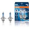 OSRAM COOL BLUE INTENSE H4, +100% di luminosità in più, fino a 5.000 K, lampada frontale alogena, aspetto LED, scatola pieghevole sospesa (2 lampade)