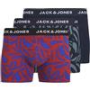 JACK & JONES Jacretro Trunks 3 Pack Boxer a Pantaloncino, Navy Blazer/Pack:Red Ochre - Navy Blazer, S Uomo