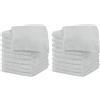 Il Gruppone Passione Casa Set 20 Pezzi Lavette Asciugamani Viso Mani 100% Cotone 490 Gsm 30x30 Cm Bagno Bidet Vari Colori Morbide Assorbenti Asciugamano Spugna Ospite - Grigioperla - 30x30 cm