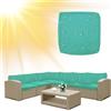 SYLC Impermeabile Federe per Cuscino Divano Copricuscini per Giardino Rattan per Esterni E Patio, Coperte del Cuscino con Cerniera per L/Angolo (1 pz 55×50×10 cm,Mint Green)