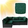 SYLC Impermeabile Federe per Cuscino Divano Copricuscini per Giardino Rattan per Esterni E Patio, Coperte del Cuscino con Cerniera per L/Angolo (1 pz 65×65×10 cm,Dark Green)