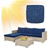 SYLC Impermeabile Federe per Cuscino Divano Copricuscini per Giardino Rattan per Esterni E Patio, Coperte del Cuscino con Cerniera per L/Angolo (1 pz 60×55×10 cm,Navy)