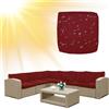 SYLC Impermeabile Federe per Cuscino Divano Copricuscini per Giardino Rattan per Esterni E Patio, Coperte del Cuscino con Cerniera per L/Angolo (1 pz 55×50×10 cm,Wine Red)