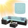 SYLC Impermeabile Federe per Cuscino Divano Copricuscini per Giardino Rattan per Esterni E Patio, Coperte del Cuscino con Cerniera per L/Angolo (1 pz 60×60×10 cm,Light Blue)