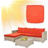 SYLC Impermeabile Federe per Cuscino Divano Copricuscini per Giardino Rattan per Esterni E Patio, Coperte del Cuscino con Cerniera per L/Angolo (1 pz 60×55×10 cm,Orange)