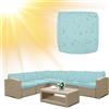 SYLC Impermeabile Federe per Cuscino Divano Copricuscini per Giardino Rattan per Esterni E Patio, Coperte del Cuscino con Cerniera per L/Angolo (1 pz 55×50×10 cm,Light Blue)