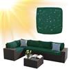 SYLC Impermeabile Federe per Cuscino Divano Copricuscini per Giardino Rattan per Esterni E Patio, Coperte del Cuscino con Cerniera per L/Angolo (1 pz 60×60×10 cm,Dark Green)