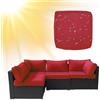 SYLC Impermeabile Federe per Cuscino Divano Copricuscini per Giardino Rattan per Esterni E Patio, Coperte del Cuscino con Cerniera per L/Angolo (1 pz 55×50×10 cm,Red)