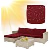 SYLC Impermeabile Federe per Cuscino Divano Copricuscini per Giardino Rattan per Esterni E Patio, Coperte del Cuscino con Cerniera per L/Angolo (1 pz 60×55×10 cm,Wine Red)