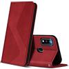 ZONNAVI Cover per ZTE Blade A51, Flip Custodia Pelle PU con [Slot Cart] [Supporto Stand] [Magnetica], Cover a Libro Portafoglio per ZTE Blade A51 (Rosso)