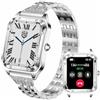 TAYSHILEY Smart Watch da donna, 1,59 pollici, Full Touch, Smartwatch da donna con monitoraggio della salute femminile, fitness tracker cardiofrequenzimetro (Argento pieno)