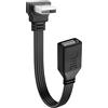 JSADZKJ Cavo USB 2.0 a 90 gradi Cavo piatto corto da maschio a femmina USB A Supporto per ricarica/trasferimento Cavo di prolunga USB 2.0 ad angolo sinistro per laptop,tastiera,stampante-30cm