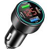 GemCoo 66W Caricatore Auto USB C, 4-porte Accendisigari USB C con ricarica rapida QC3.0 e PD30W, Caricatore Auto Accendisigari con voltmetro a LED per iPhone16/15/14/13/12, Samsung Galaxy, iPad