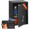 Brihard Business XL Cassaforte da Armadio con Chiave e Borsa Ignifuga - Cassaforte Grande 60L (50x35x36 cm) con 2 Ripiani Regolabili - Ideale a Casa o in Ufficio per Contanti e Gioielli