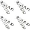 QUARKZMAN 59 x 11 x 10mm Porta Cerniera x 4 Set 360 Gradi Rotante Pivot Cerniera per Divisorio e Armadio, [Argento Tono]