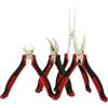 INGDAUM Mini pinza decespugliatore, pinza a becco piegata e dritta, tronchese a becco lungo piatto (4 pinze nichelate: tronchese, 3 pinze a becco - dritto, angolato e lungo)