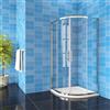 AICAit 185 cm Box Doccia Semicircolare Porte Scorrevoli Vetro Temperato 6 mm Trasparente Anticalcare Telaio Cromato Lucido 90x90 cm