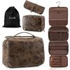 Elviros Borsa Toilette Uomo 3 in 1 Impermeabile con Scomparti PVC - Borsa da Viaggio per Uomo con Organizer Modulare, 28x22x10cm per Palestra, Business, Viaggi Lunghi (Cioccolato)