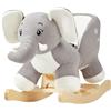 FUNLIO Cavallo a Dondolo per Bambini Elefante per Bambini da 6 Mesi a 3 Anni, Carino e Grazioso Cavallo a Dondolo Grigio Elefante per Bambina, Animale a Dondolo di Peluche, Facile da Montare