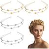 FUIPVGI 4 Pezzi Cerchietto Stella, Cerchietto per Donne e Ragazze, Metallo Stella Fascia per Capelli, Strass Decorativo Cerchio Capelli, Corona di Stella Capelli, per Festa Sposa
