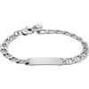 Fossil Bracciale da uomo in acciaio inossidabile con chiusura a moschettone, tonalità argento, Tono argento