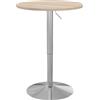 HOMCOM Tavolo da bar rotondo regolabile in altezza da cucina 69-91 cm con base girevole a 360° in acciaio naturale e grigio