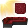 SYLC Impermeabile Federe per Cuscino Divano Copricuscini per Giardino Rattan per Esterni E Patio, Coperte del Cuscino con Cerniera per L/Angolo (1 pz 65×65×10 cm,Wine Red)