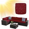 SYLC Impermeabile Federe per Cuscino Divano Copricuscini per Giardino Rattan per Esterni E Patio, Coperte del Cuscino con Cerniera per L/Angolo (1 pz 60×60×10 cm,Wine Red)