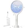 Mf ArtShop Racchetta Zanzare Elettrica 4000V con USB Ricaricabile e LED 2 in 1, Protezione Maglia a 3 Strati, Adatto per Casa, Giardino, Campeggio, Interni ed Esterni, 400mAh (1)