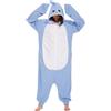 sazpajacos Animale Squalo Costume Halloween Cosplay Costume Unisex Adulto Squalo Tutina Pigiama Cartone Animato Feroce Squalo Costume Vestire Partito Costume per Le Donne Uomo, Blu XL