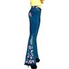 Lxitoler Jeans a zampa di elefante donna pantaloni slim a vita alta e gamba larga slim a vita alta vintage pantaloni bootcut jeans da donna donna pantaloni bootcut a vita alta svasati retrò, 01-blu scuro, L