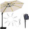 Feegow Luci solari per ombrellone, per esterni,con striscia luminosa colorata,per tenda da spiaggia, campeggio, giardino, decorazione per feste (luce bianca)