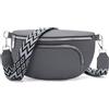 Rorimyth Borsa Tracolla Donna Grigio Scuro Borsa Marsupio Donna Elegante Borsetta Ragazza