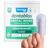 Vetnique Dentabliss - Guanto per la pulizia dei denti del cane, per la prevenzione della placca e del tartaro con perline per spazzolare, salviettine aromatizzate per i denti del cane, deodorante per
