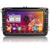 QIIKEN Autoradio 2 Din Senza Fili CarPlay e Android Auto con Navi per VW Golf 5 6 Polo Sharan Seat Passat Tiguän,8 Stereo Auto Bluetooth Con schermo,4G+64G,WiFi,GPS,CD,PDC,RDS,SWC