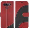 BoxTii Cover per LG K41S / LG K51S, Custodia in PU Pelle Portafoglio per LG K41S / LG K51S, Magnetica Cover a Libro con Slot per Schede, Rosso